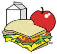 Lunch clipart of sandwich, milk, and apple