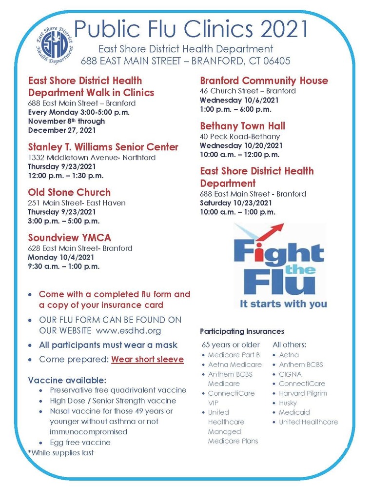 Public Flu Clinics 2021